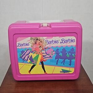 Vintage 1990s Barbie Pink Plastic Lunch Box by Thermos Retro 90s Girls Toy